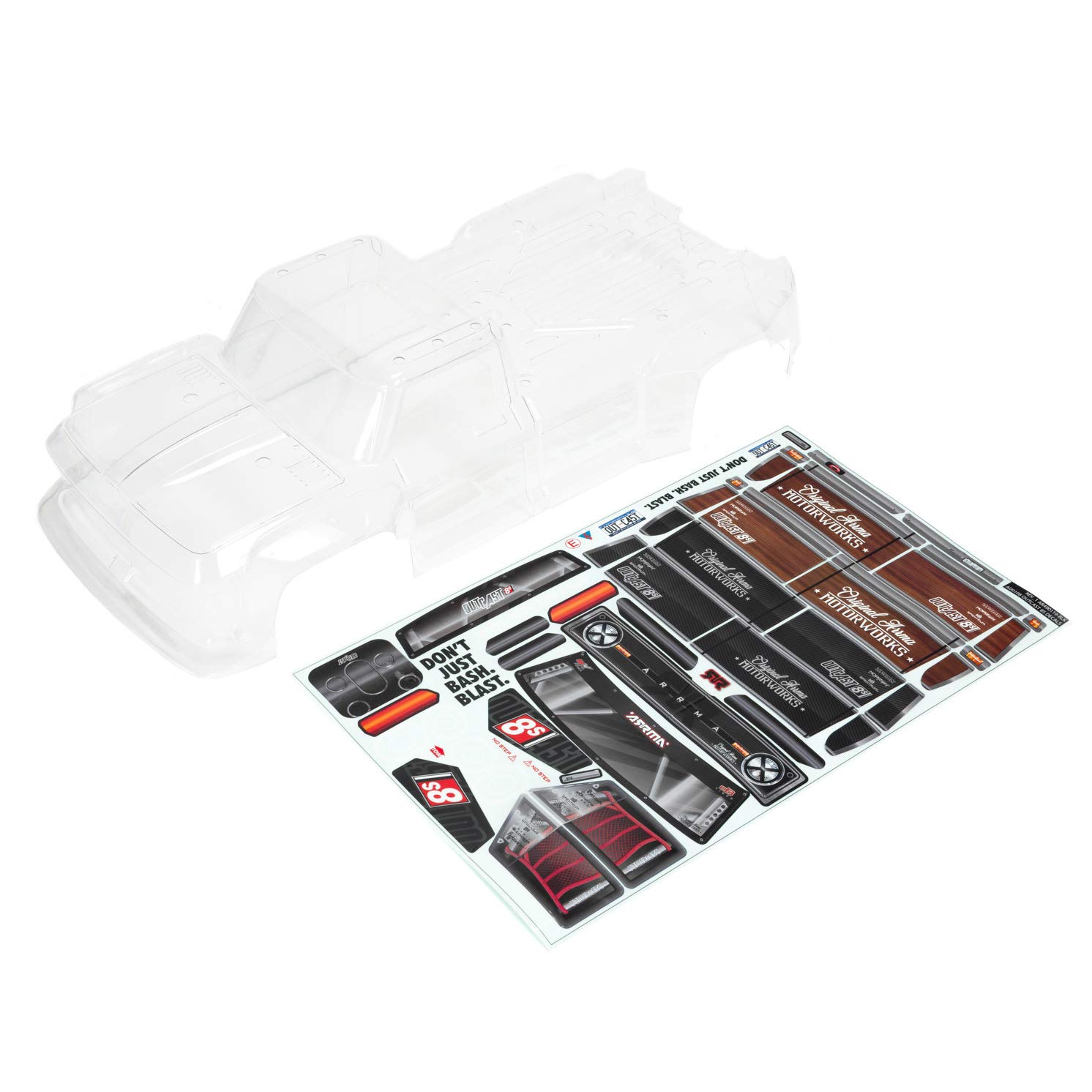 Amazon.com: ARRMA 1/5 Clear Body Shell with Decals: Outcast